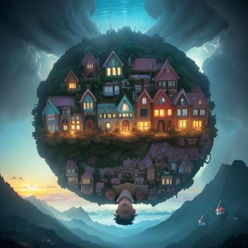 Upside-Down Town in Springtime by Botero & Mumford