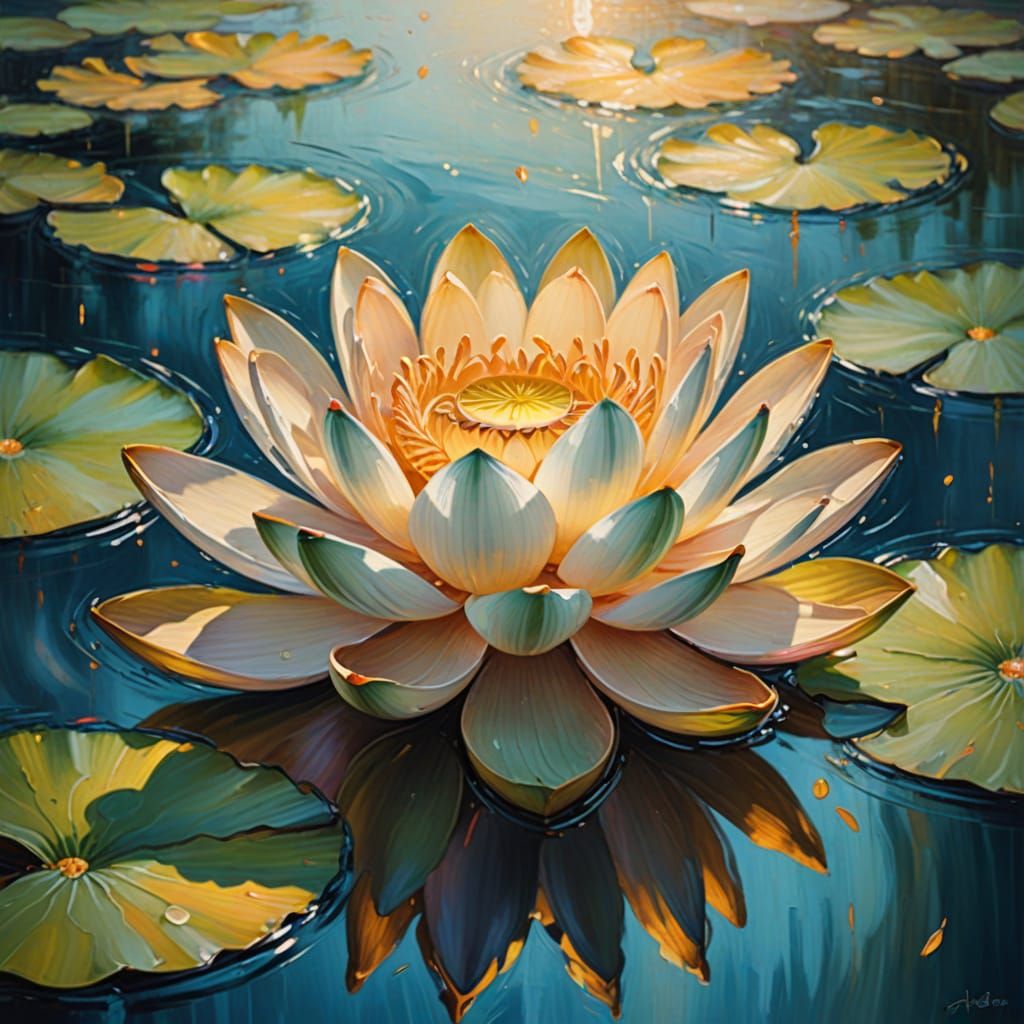 Glowing Lotus Flower in Soft Focus