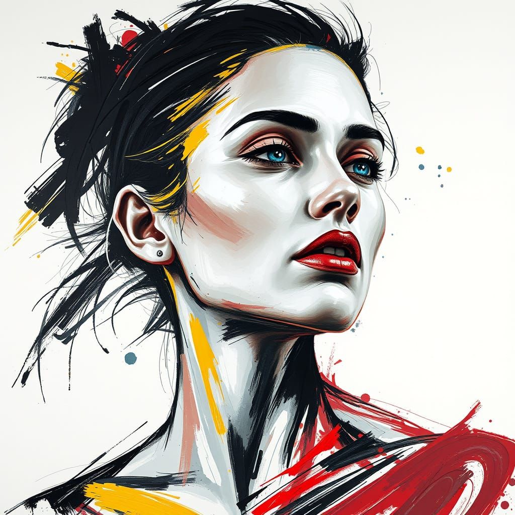 portrait using bold brushstrokes