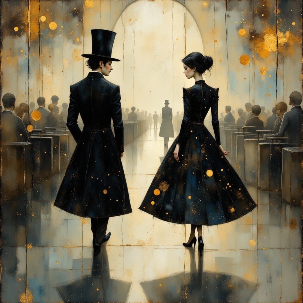 Gothic Airport Scene in Burtonesque Style