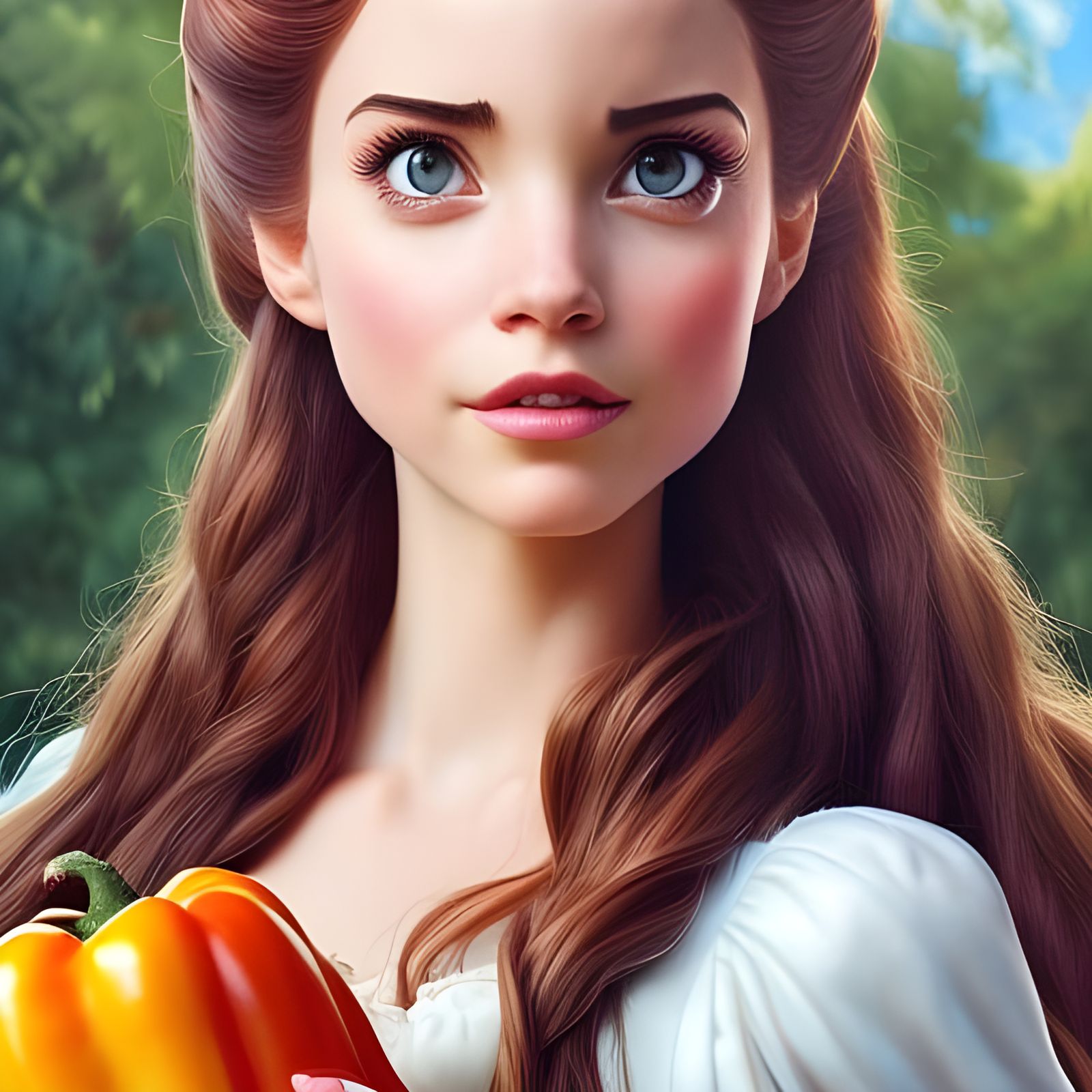 Belle and Bell Pepper: Hyperrealistic Artgerm Style