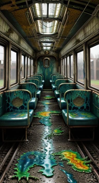 Steampunk Alligator in Psychedelic Impasto Asylum