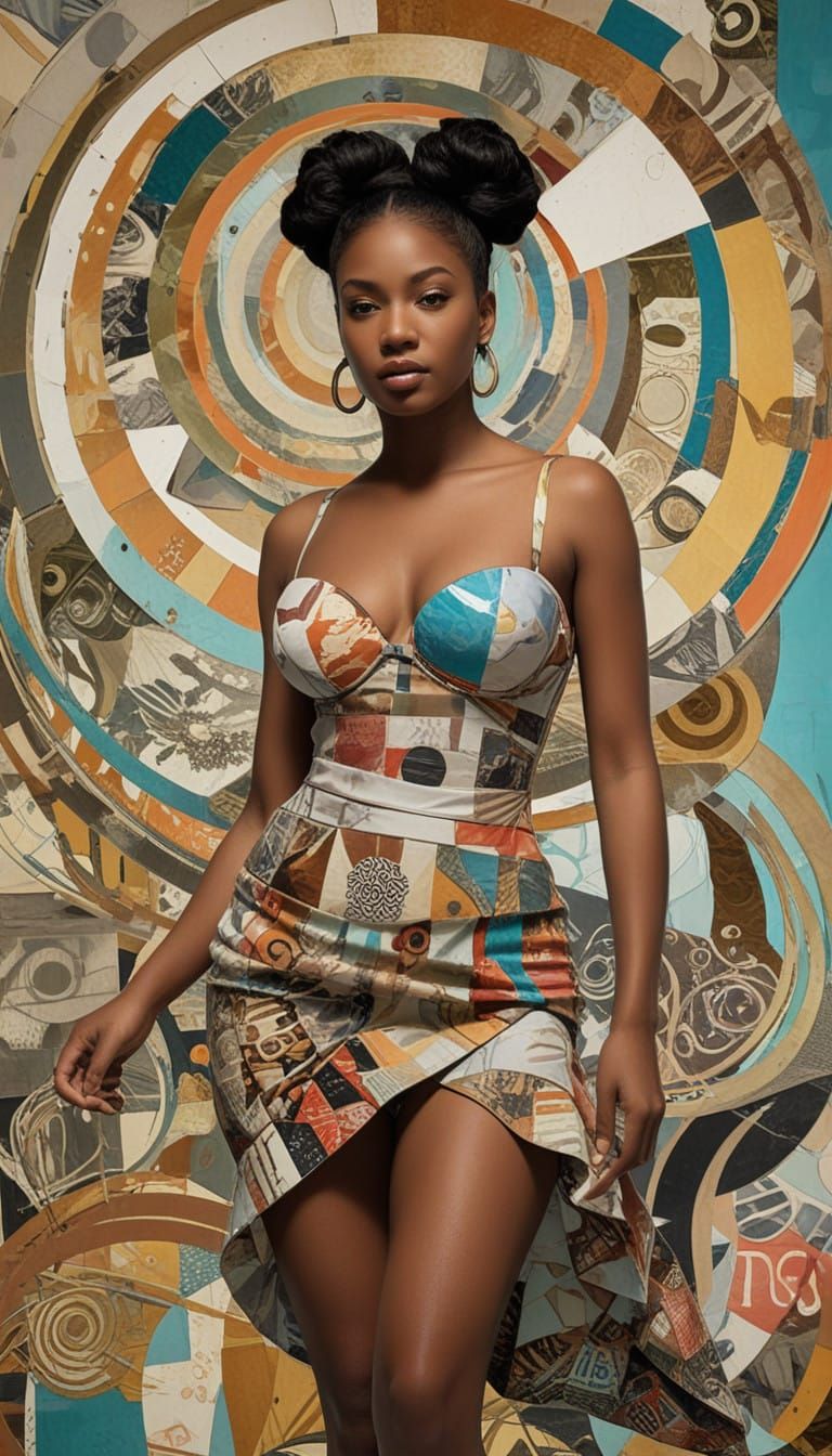 Sultry Grotesquecore Goddess in Swirling Patterns