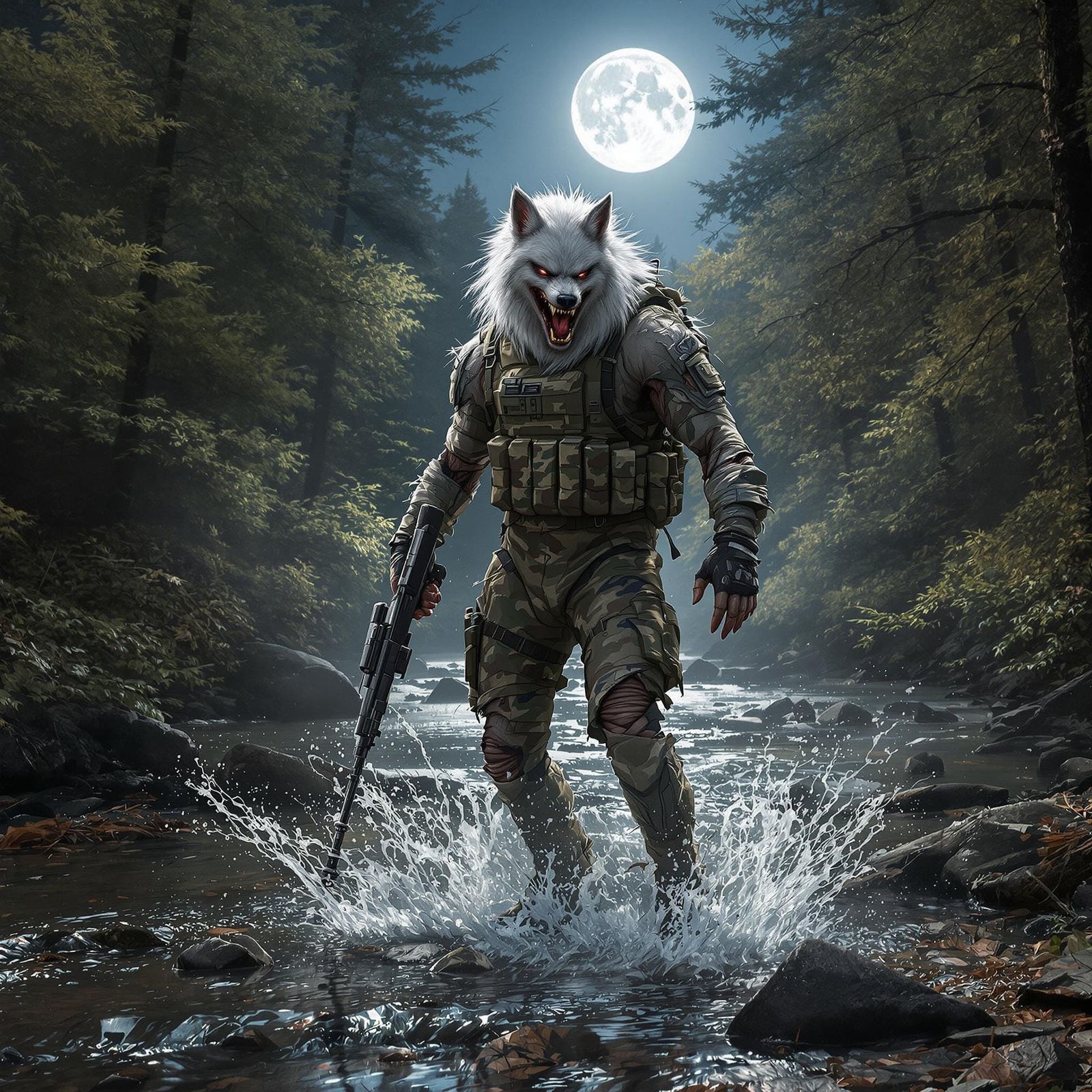 Contemporary Operative Transforms into Lupine Form Under Ful...