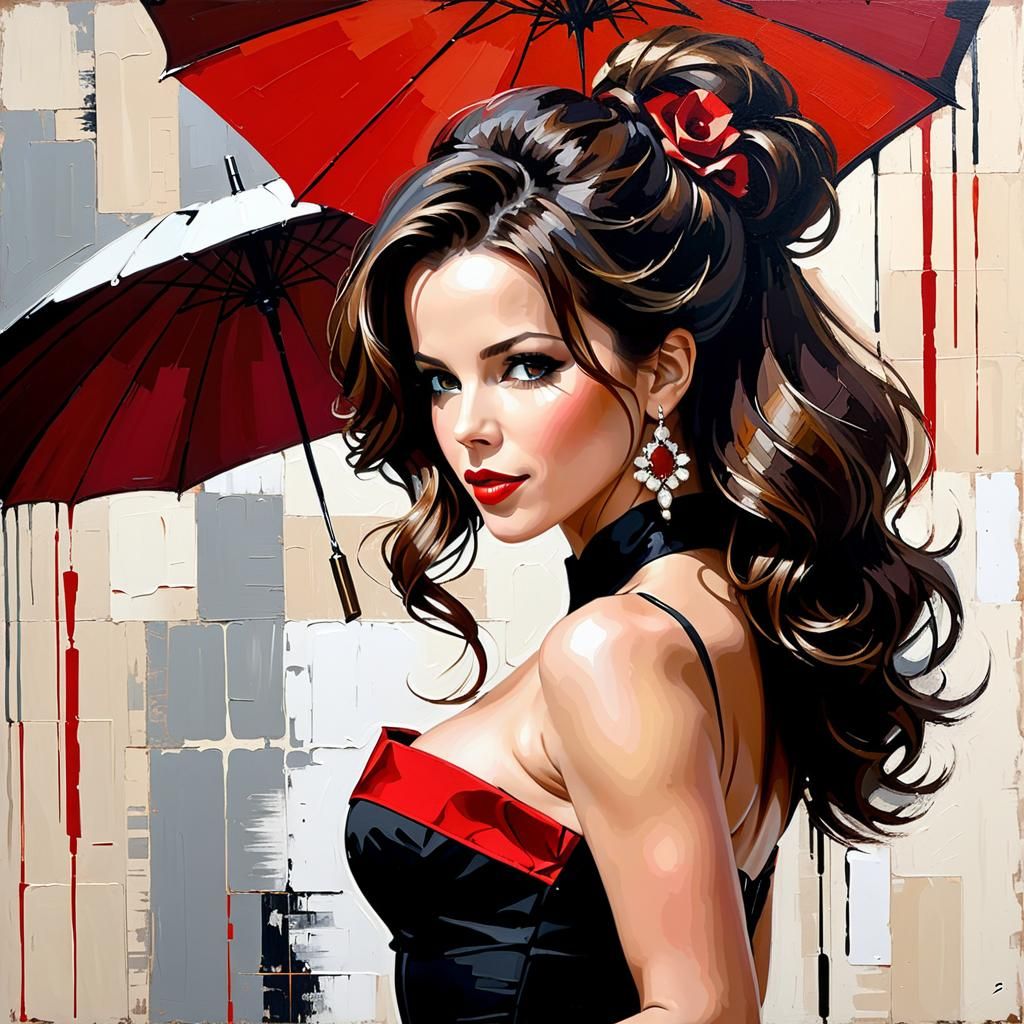 Fauvist Portrait of Woman in Party Dress