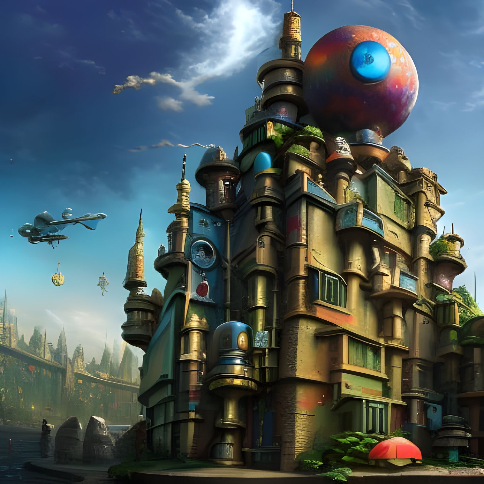 Post-Apocalyptic Cybernetic Wonderland as Digital Art