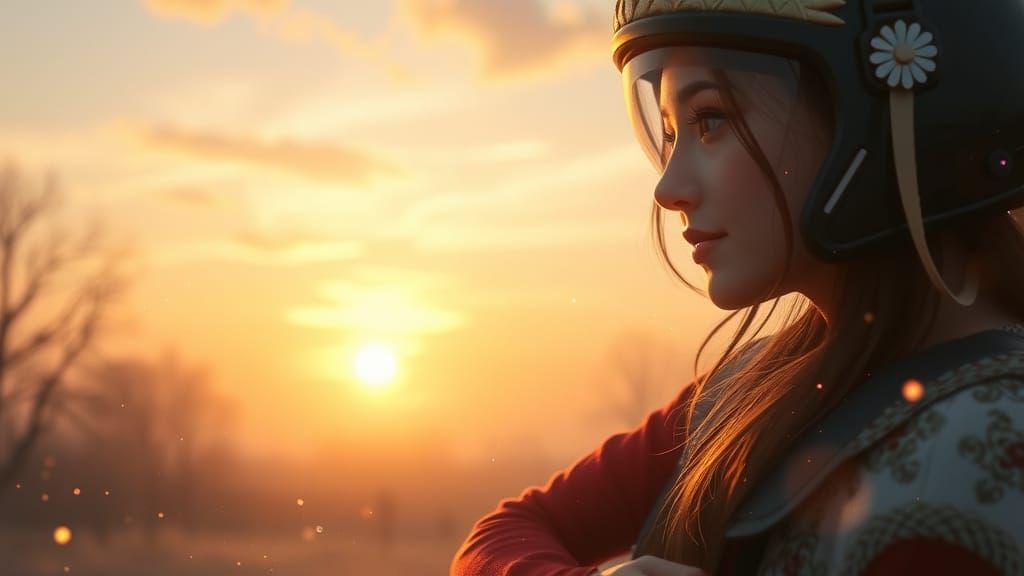 Manhwa-Style Double Exposure Portrait with Ethereal Mist