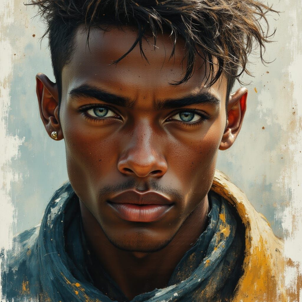 African Male God Portrait in Vogue Style