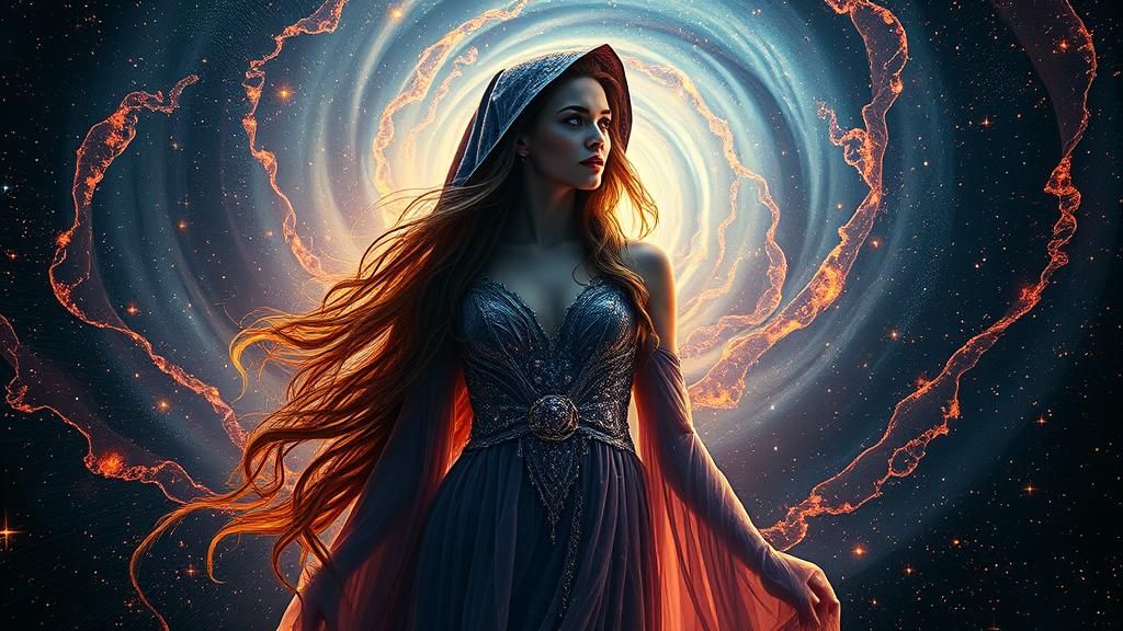 hello ai, f the universe would be a woman, how does she look...