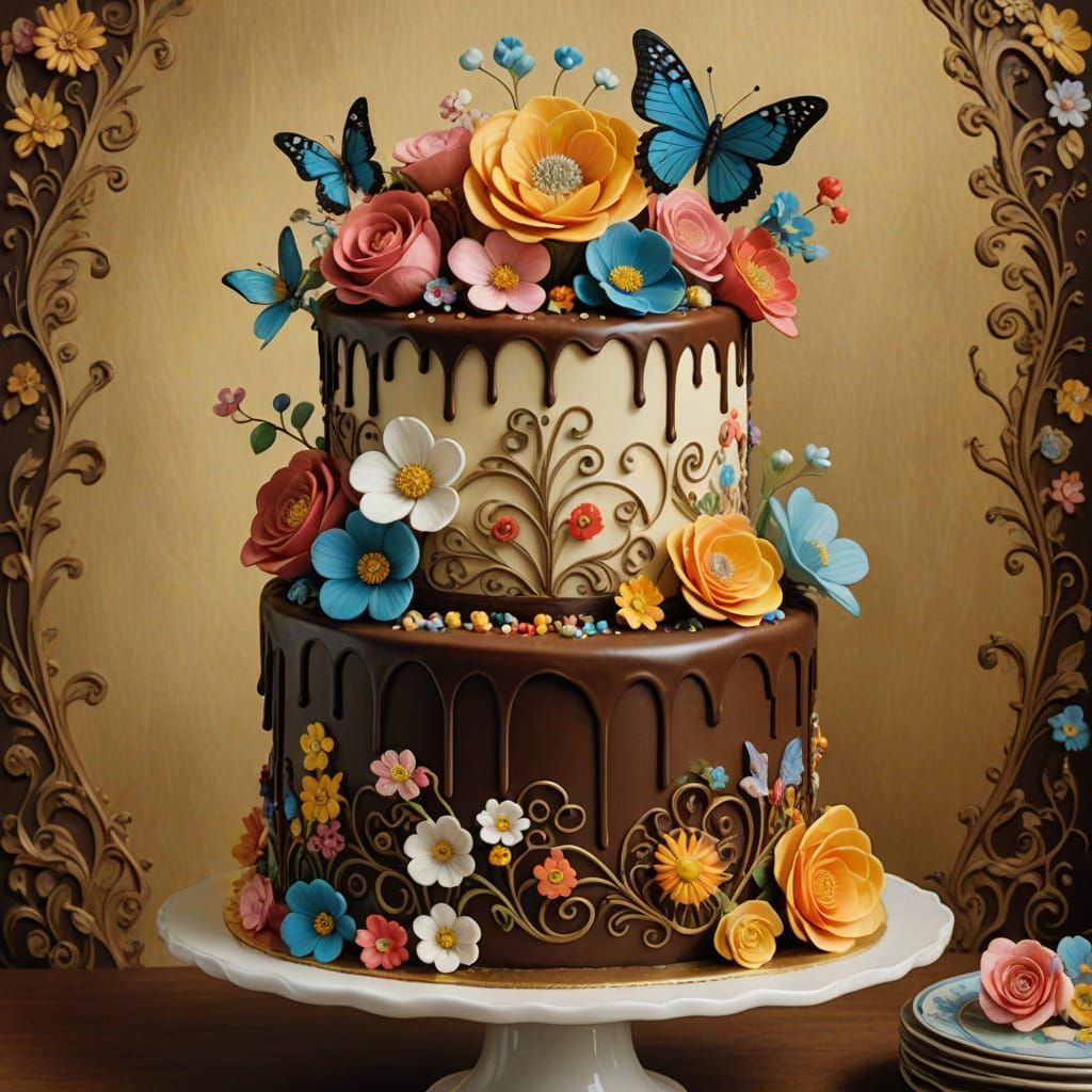 Whimsical Cake in a Fantastical Setting