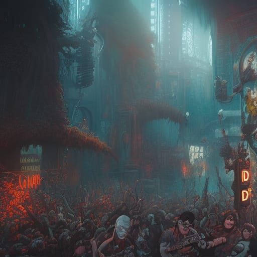 The Ramones in Detailed Matte Painting