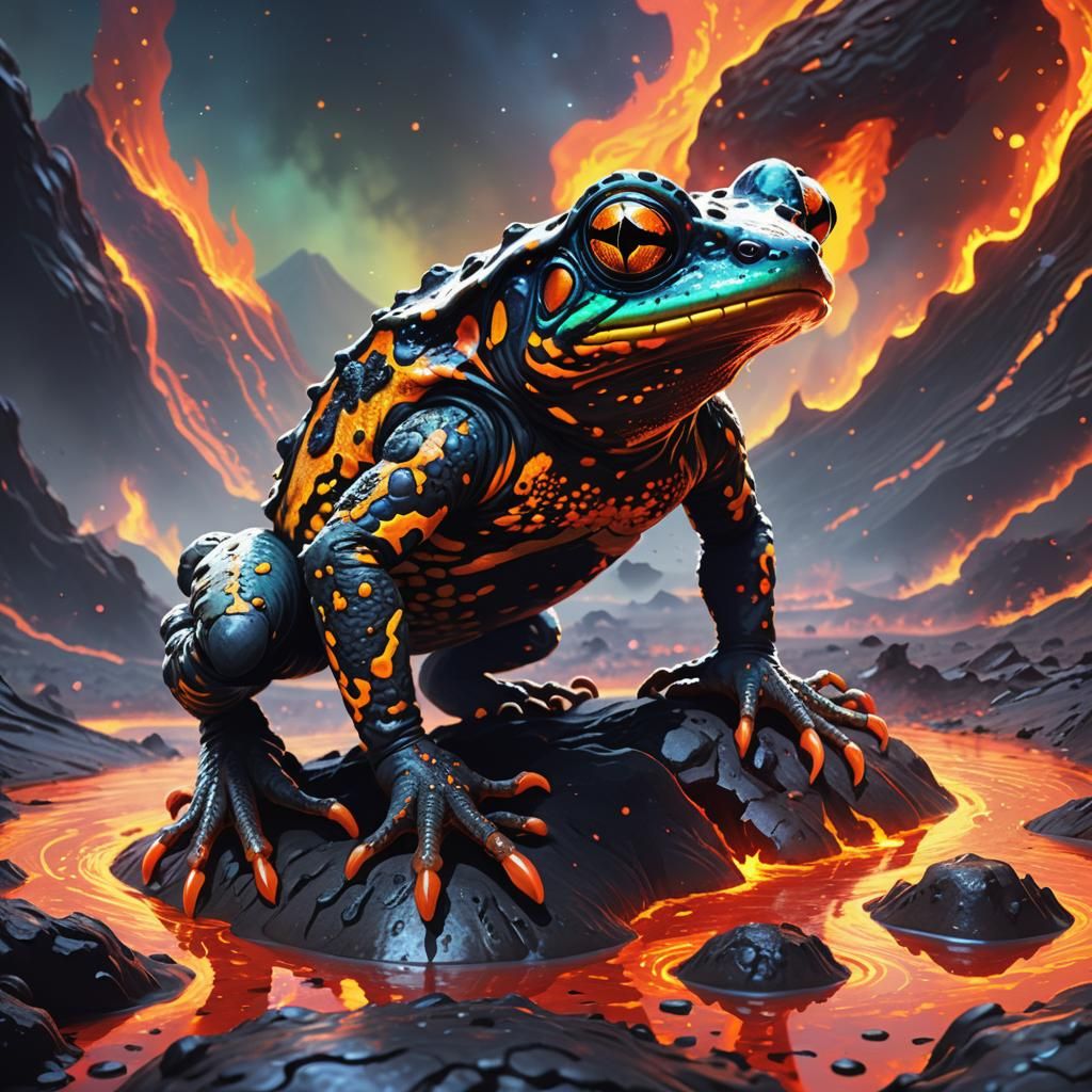 Lava Toad Alien Emerges on Exoplanet as Digital Art