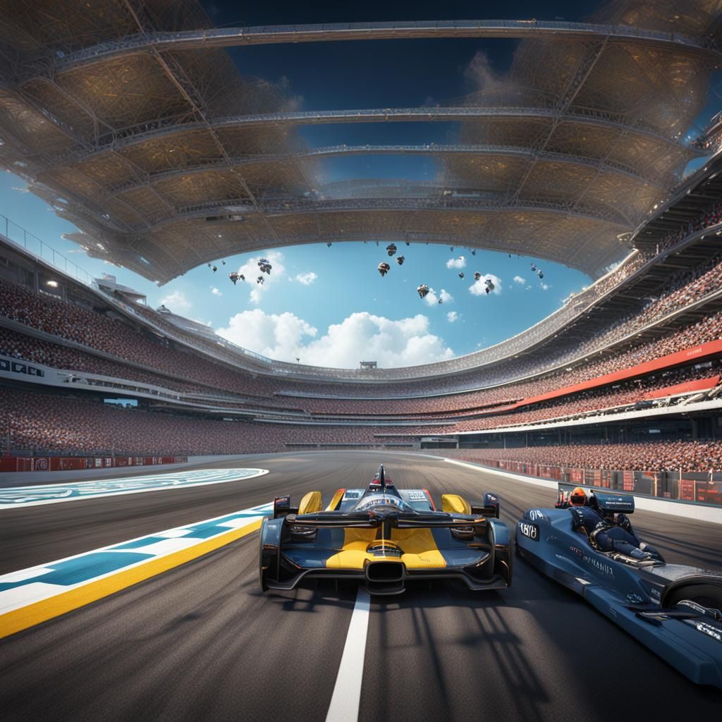 Daytona Racetrack: Detailed Matte Painting in Deep Color