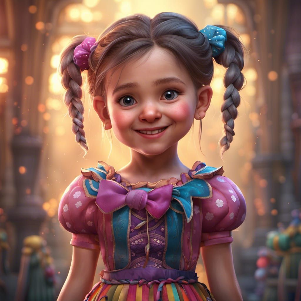 Smiling Princess Portrait in Detailed Fantasy Art