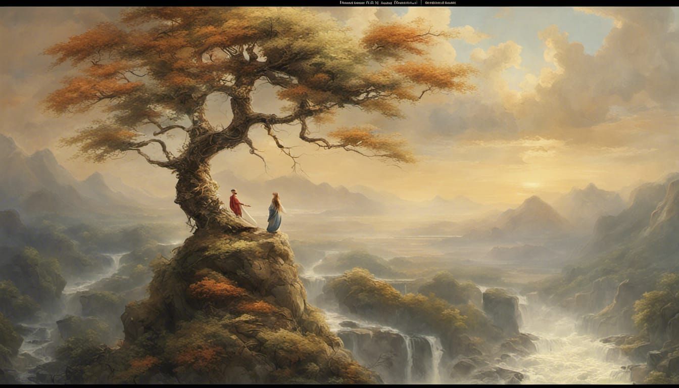 Intricate Waterfall Landscape: A Digital Masterpiece