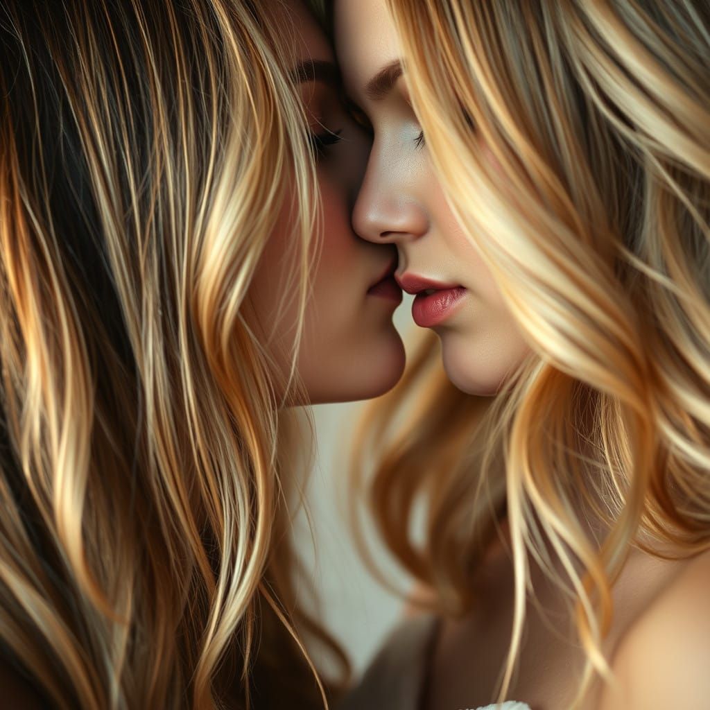 Romantic Lesbian Couple in Soft Focus