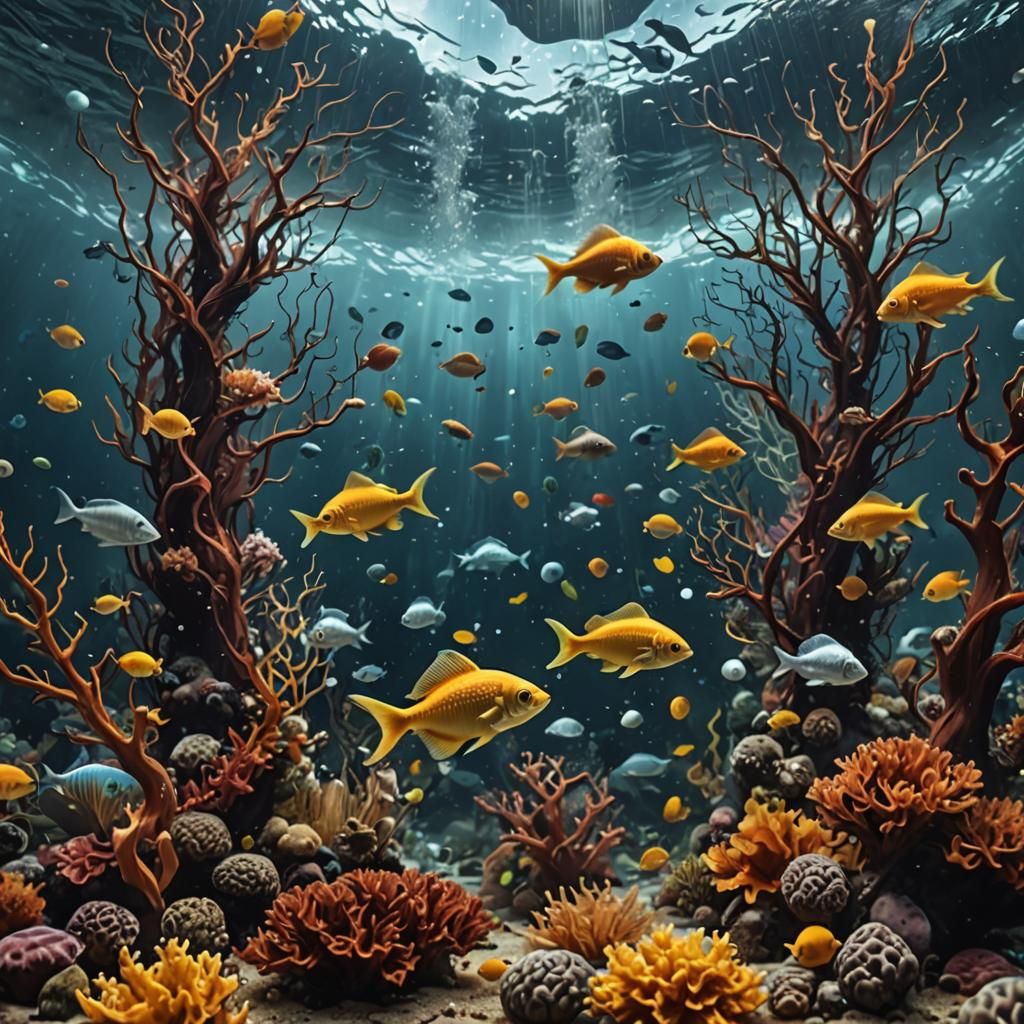 Autumn Underwater Aquarium in Quantum Storm