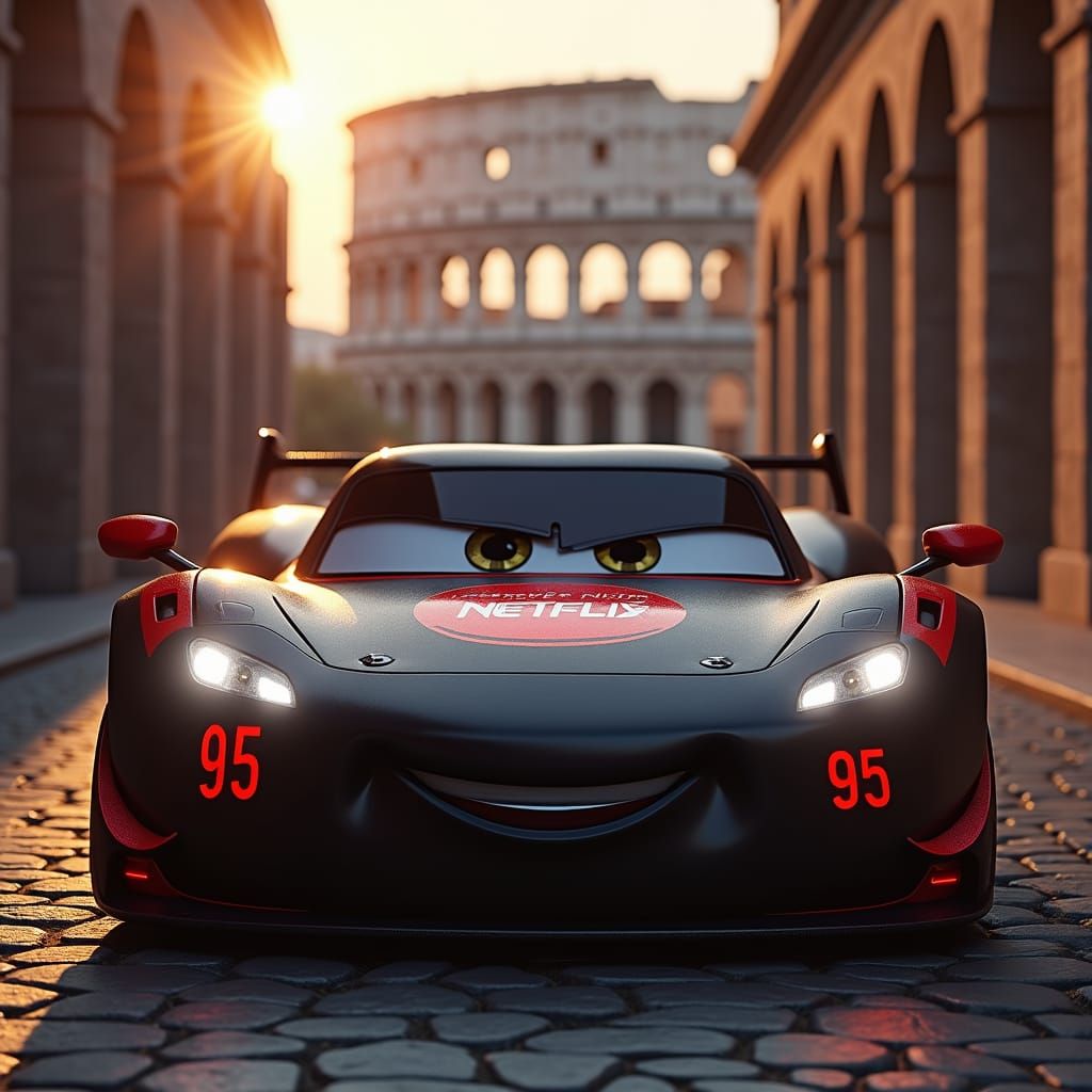 Netflix's Lightning McQueen Races Through Ancient Rome