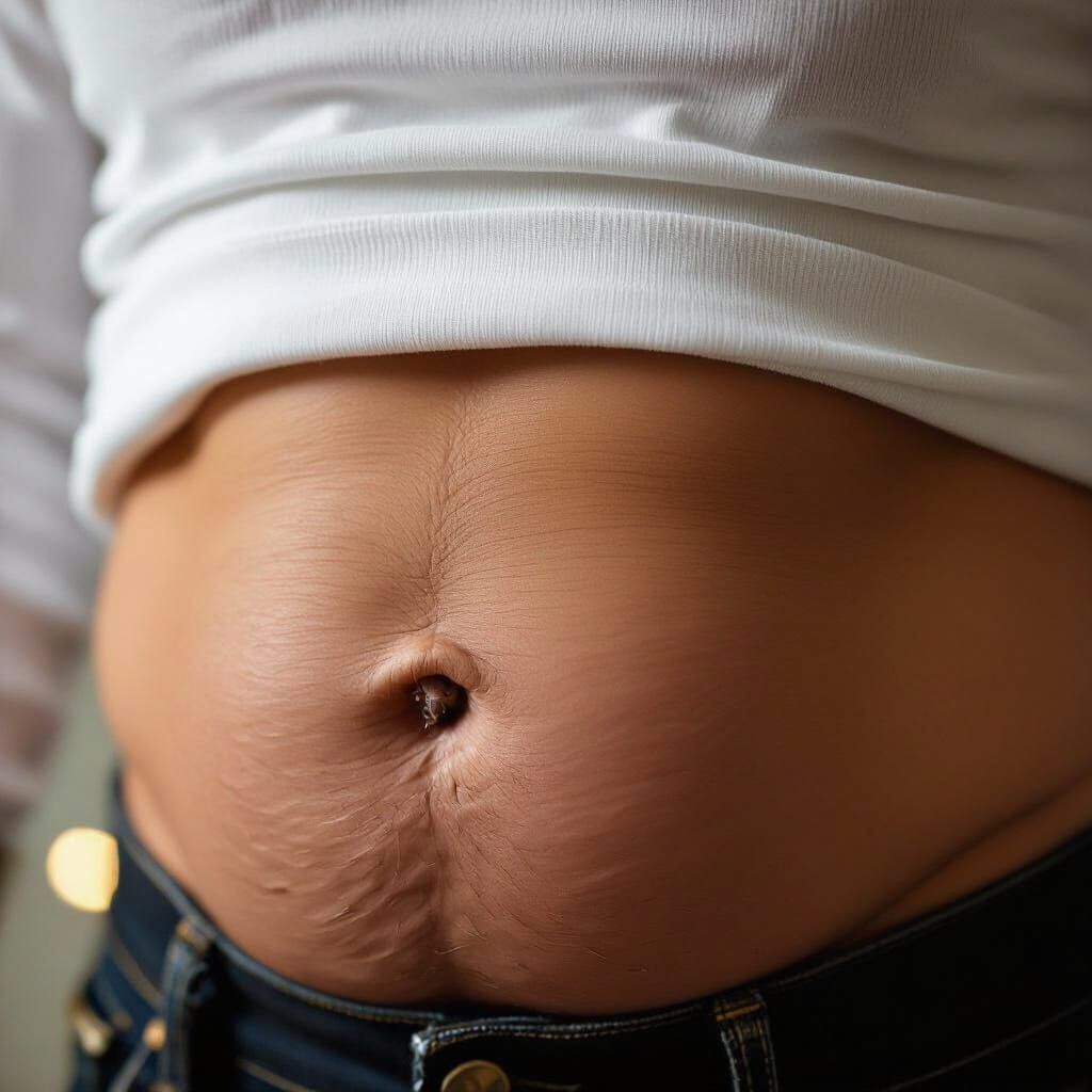 Photorealistic Close-Up of Donny Osmond's Stomach