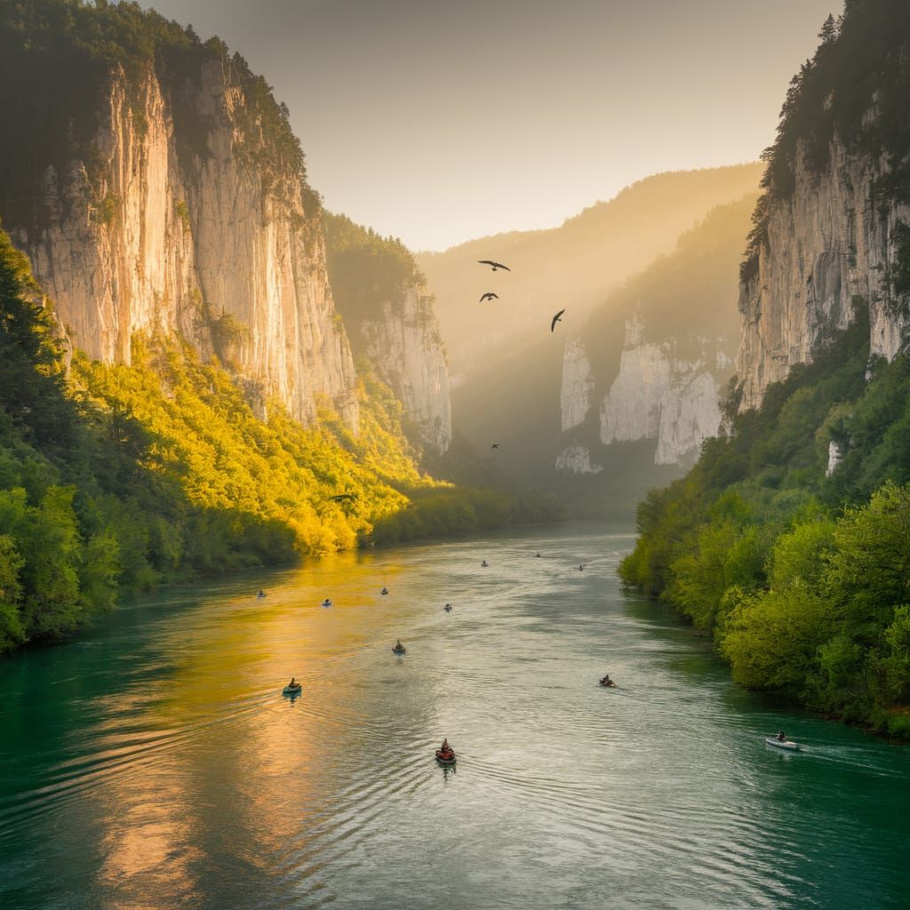Danube River Gorge Majestic Photograph by Albert Bierstadt S...