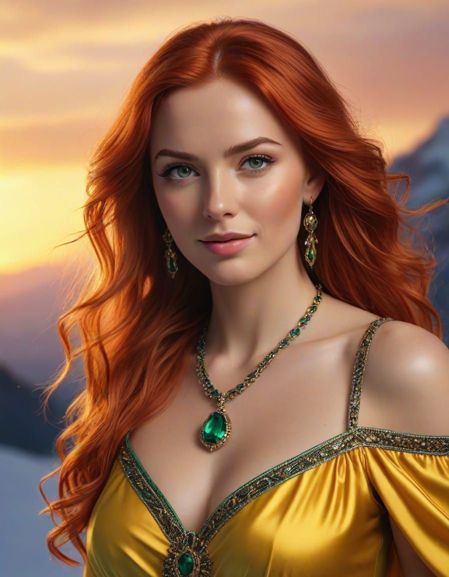 Norse Goddess in Sunset Glory