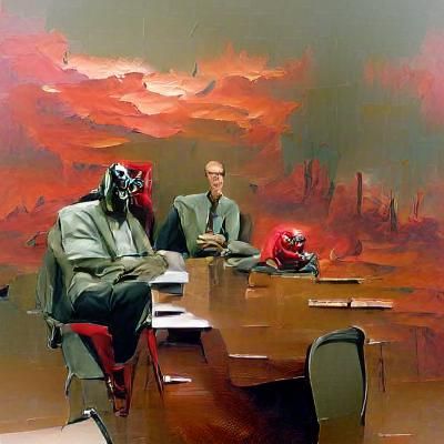 MF Doom and Hellboy in Corporate Meeting