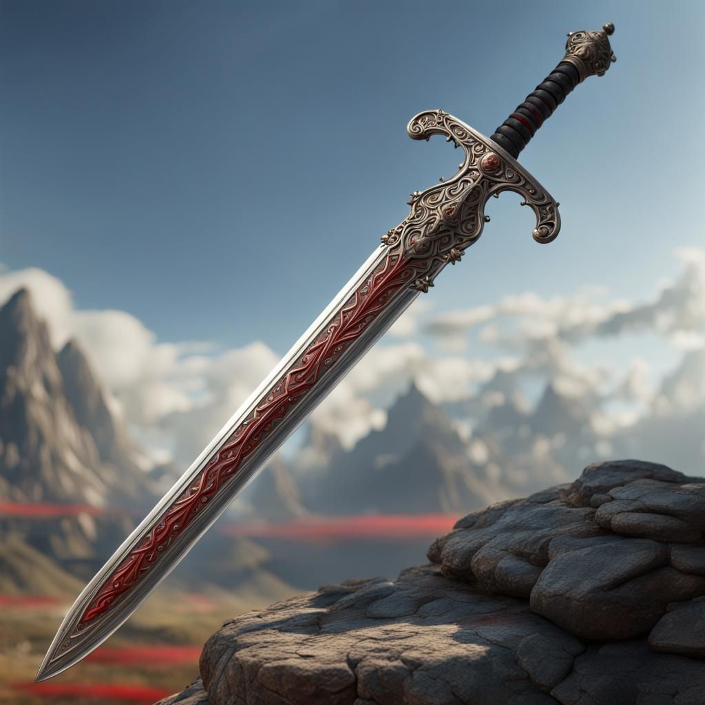 Ornate Medieval Long Sword in 8k Resolution
