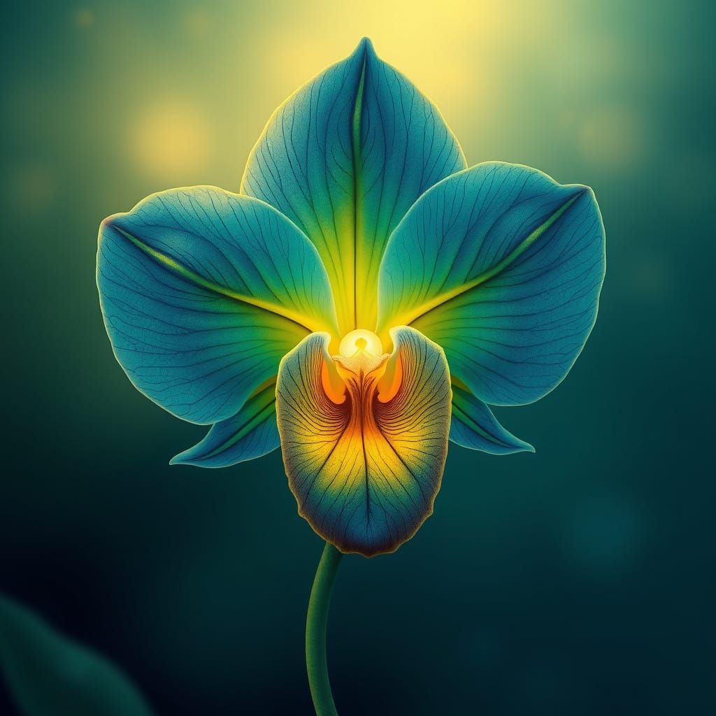 Create an 8k resolution piece of fantasy concept art that captures the beauty of an Ipê flower. Use a fine line style to...