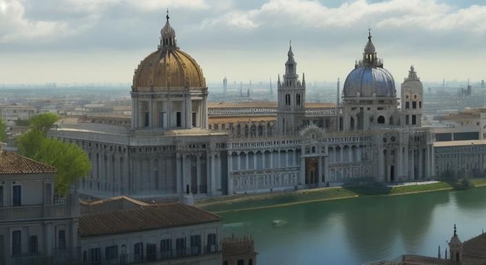 Epic Fantasy Cityscape of Spanish Academy