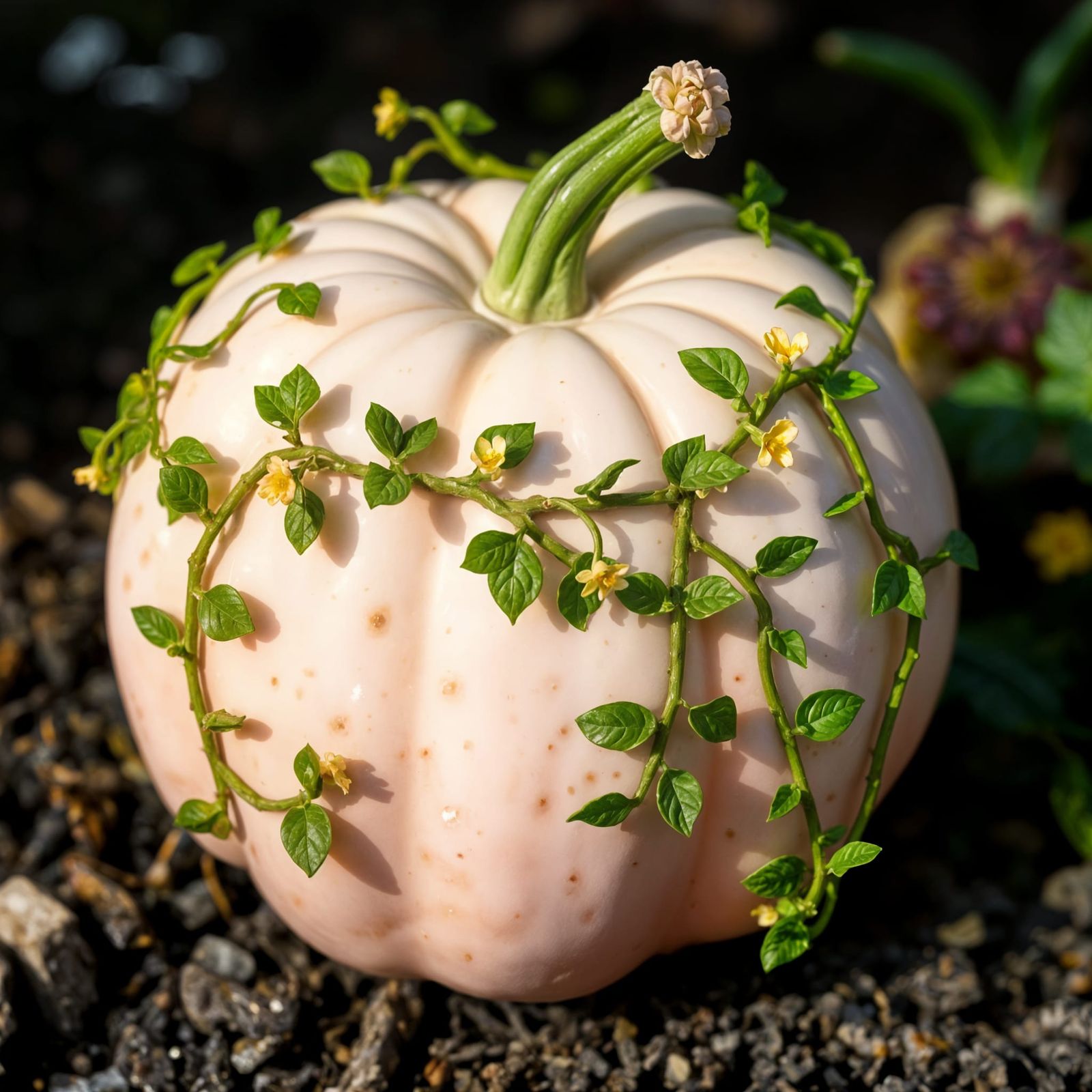 Enchanted Heart-Shaped Gourd with Golden Freckles