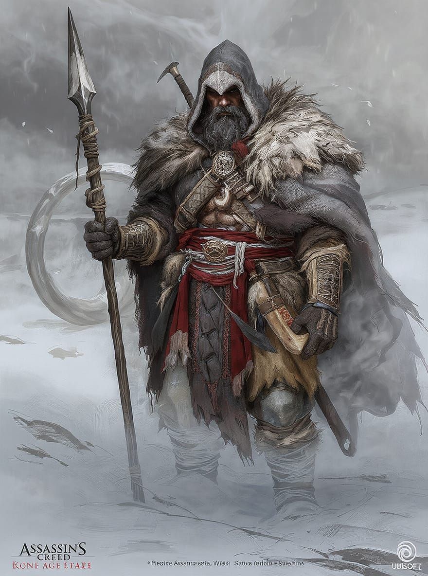 Stone Age Assassin in Siberian Tundra, Concept Art