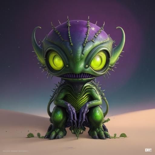 Hungry Alien on Purple Planet, Anime Concept Art