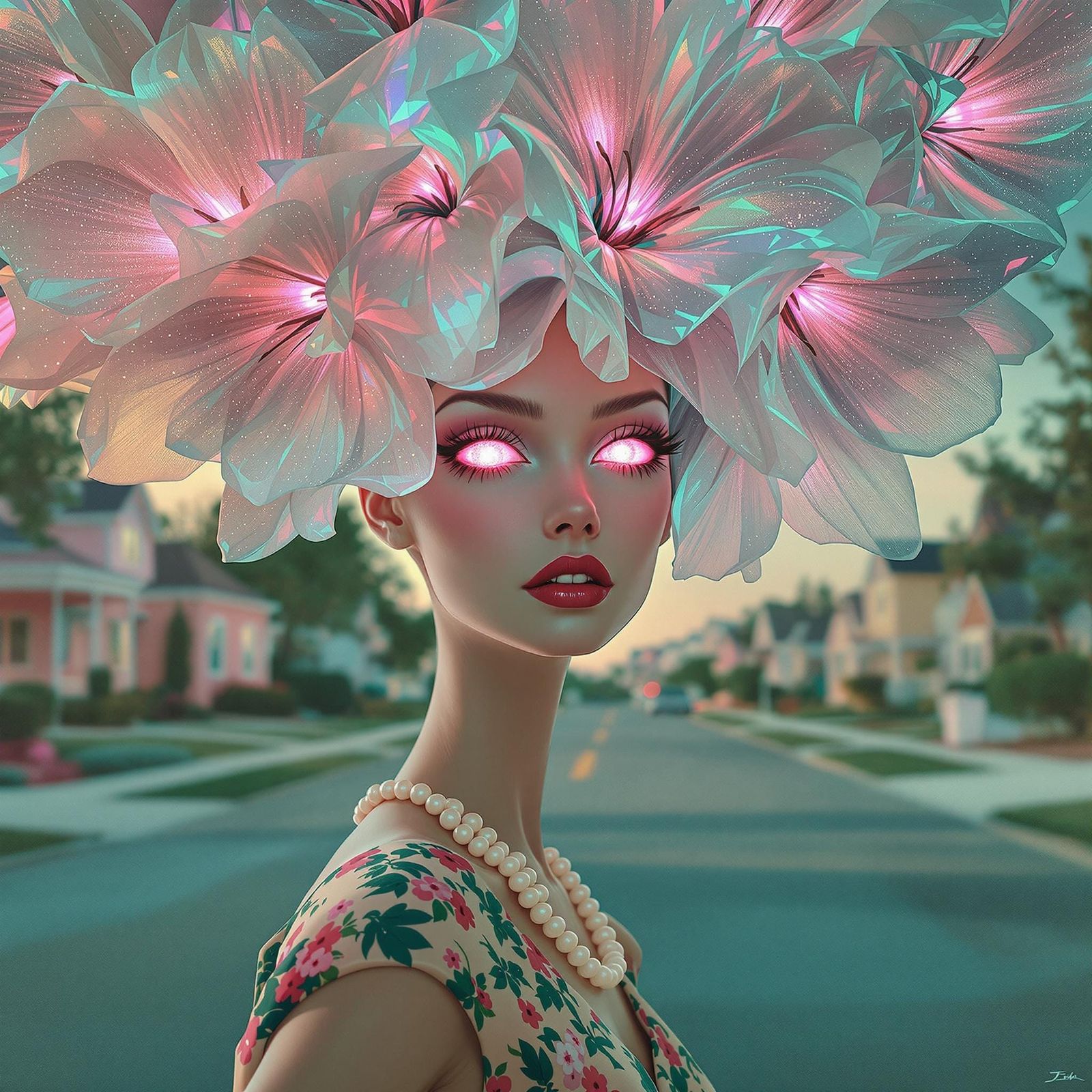 Ethereal Siren of Whimsy in 1950s Bliss