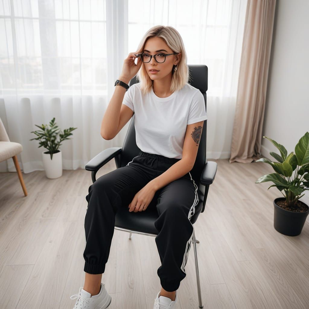 Confident Young Woman in Modern Style Photography