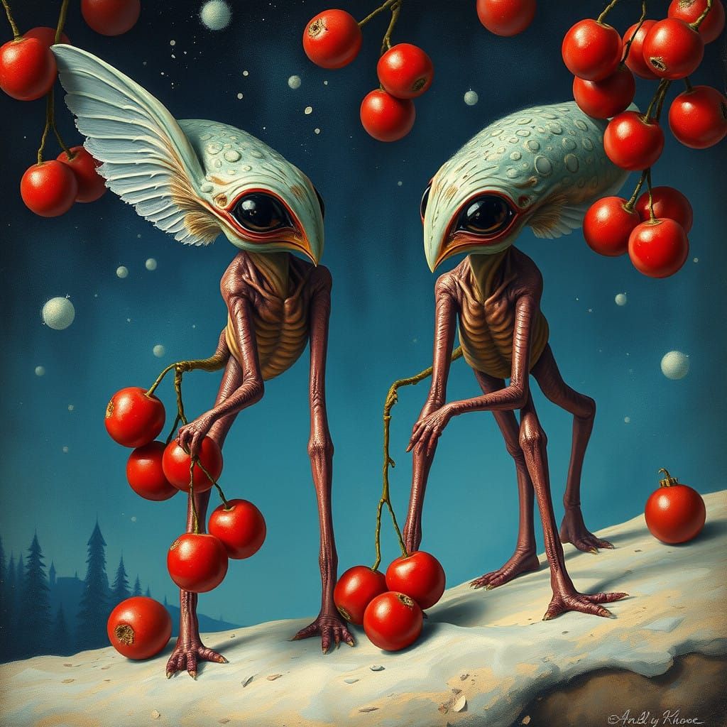 Surreal Christmas Gloom in Exotic Alien Landscape