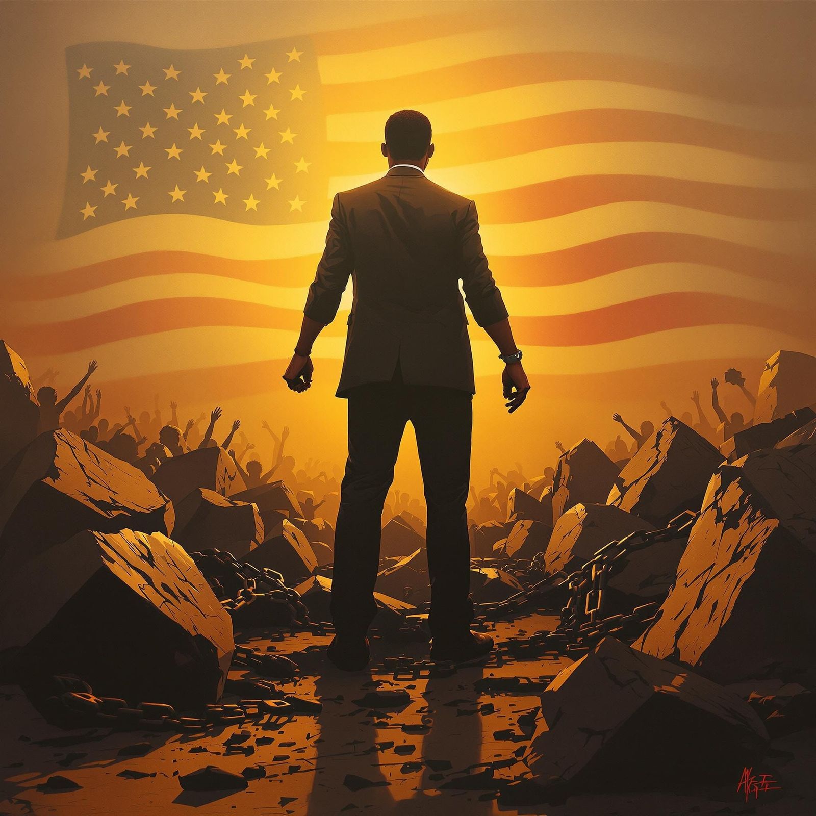 African American Icon of Resilience Defies Oppression