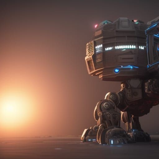 Futuristic Sci-Fi Machine with Intricate Mech Details