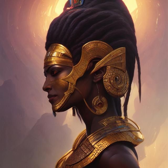 Amun Ra: Fierce Female Warrior Portrait