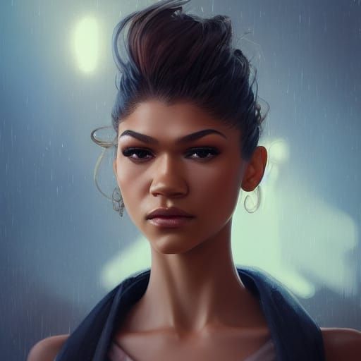 Zendaya Portrait in Artgerm Style