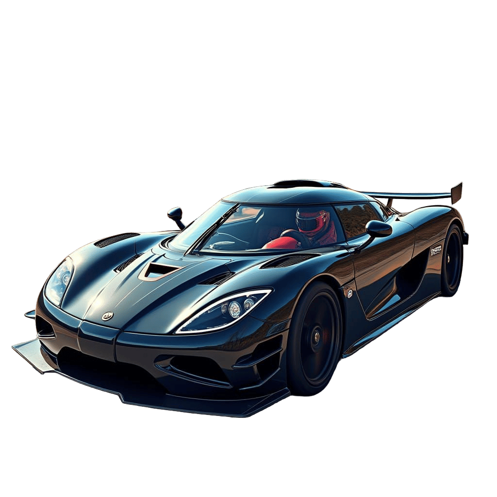 High-Speed Sports Car Driver in a Futuristic Landscape