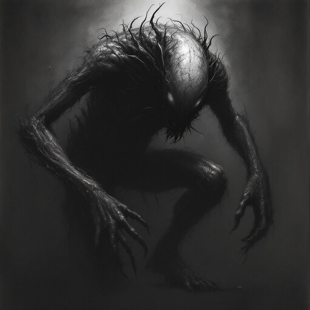 Biomechanical Horror in Charcoal