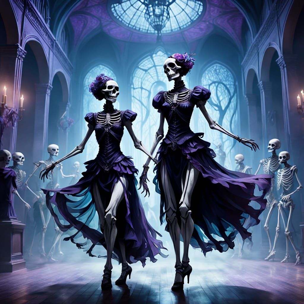 Undead Dancers in Art Nouveau Style
