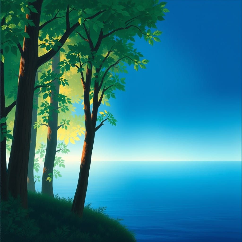 Whimsical Forest Meets Endless Ocean in Dreamy Harmony