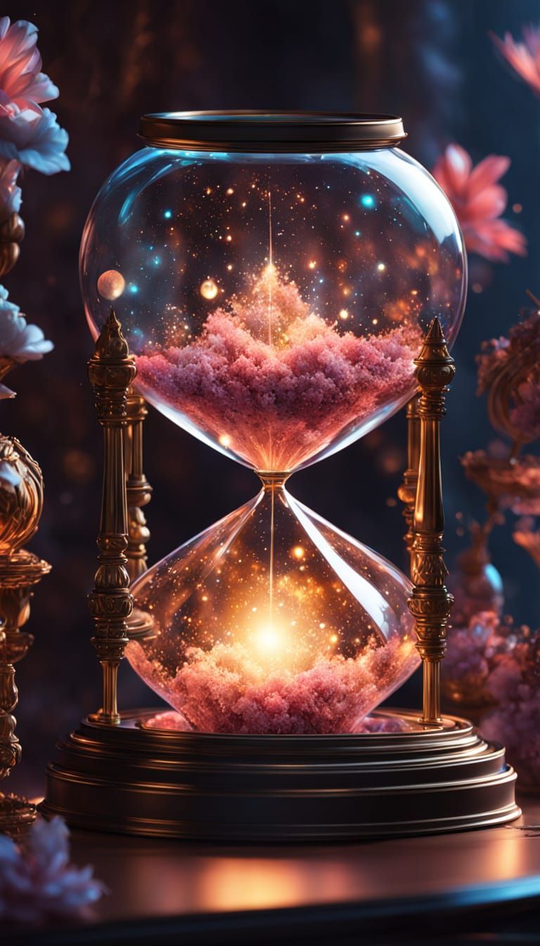 Intricate Cosmic Hourglass in Triadic Colors