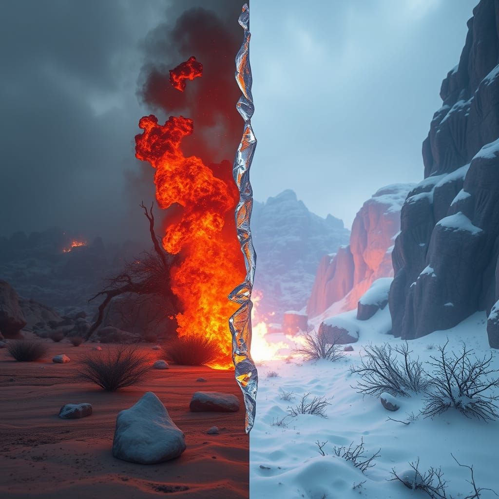Fire and Ice Elementals in Contrasting Biomes