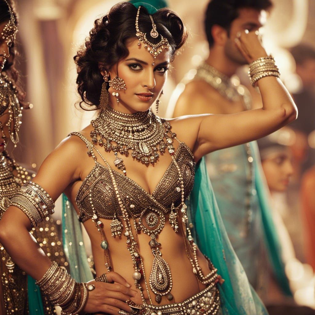 Bollywood Beauty in Mesh Outfit: AI Generated Image