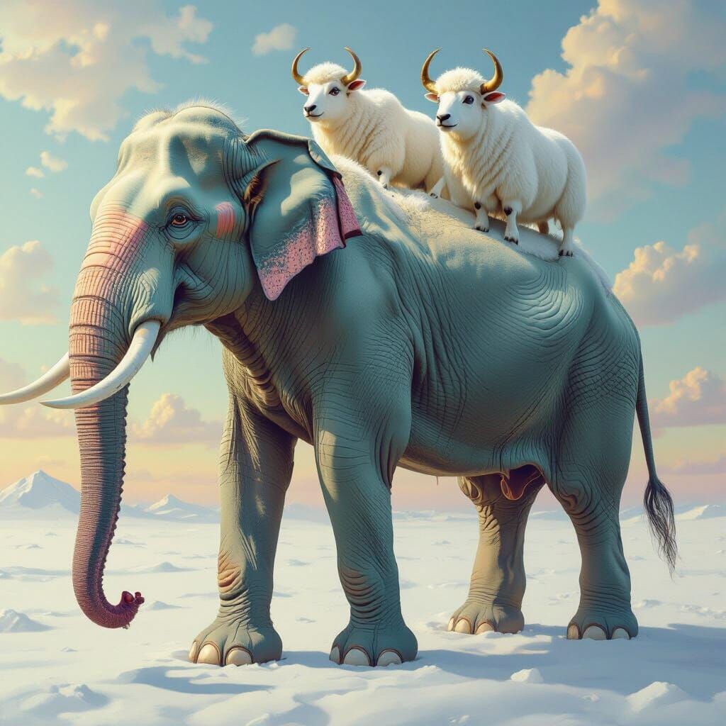 Surreal Elephants and Big-Eyed Yaks in Space