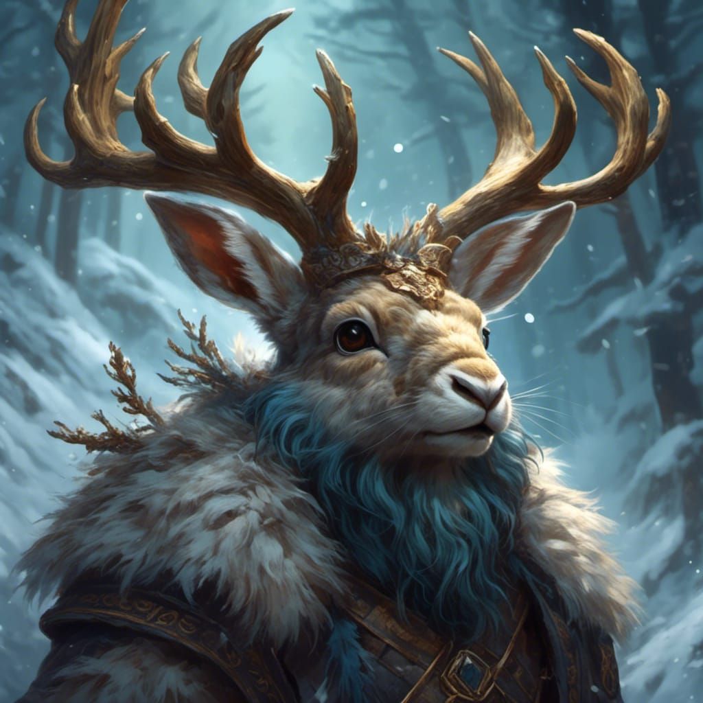 Radiant Jackalope: Mythical Creature in Fatuous Light