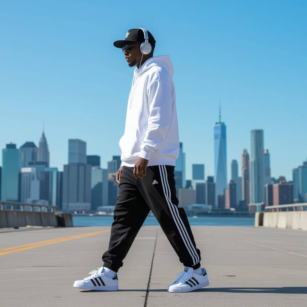 Rapper in the Hood Listening to Music