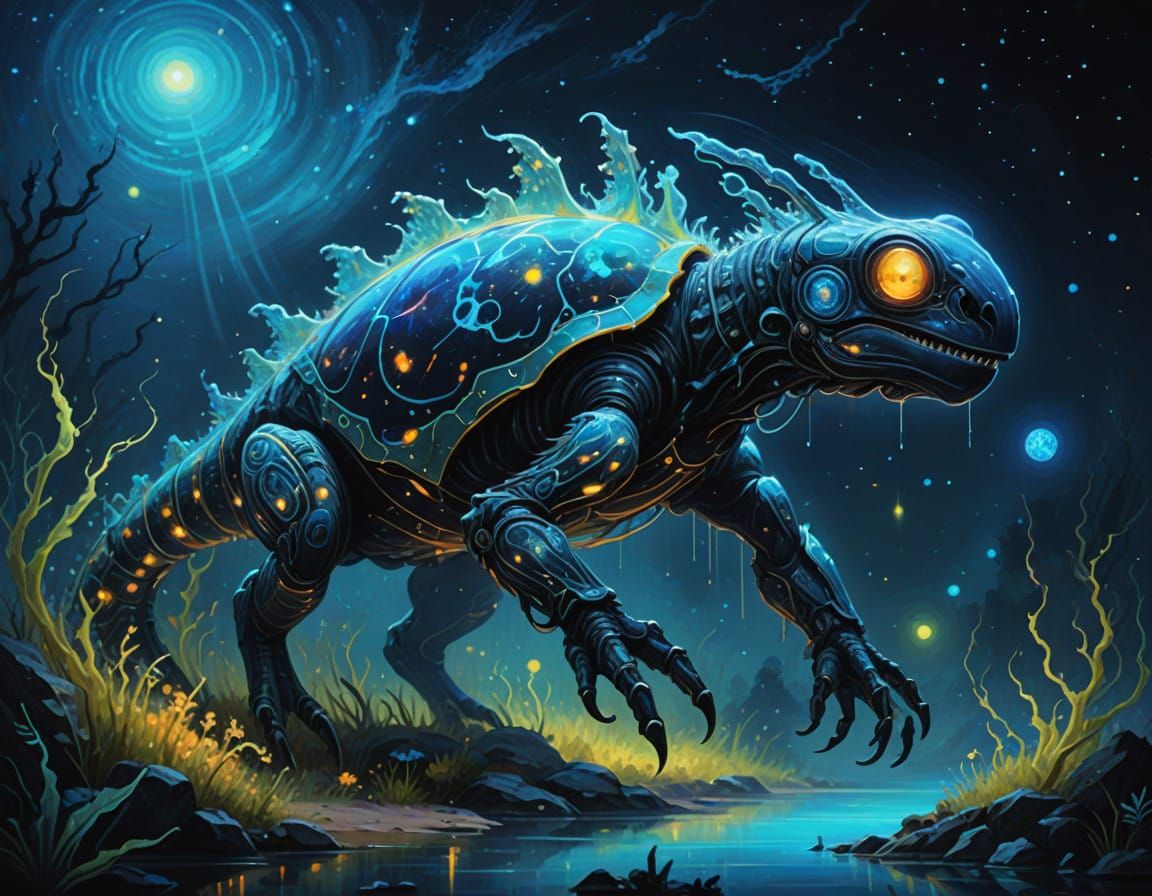 Galactic Creature in Impressionist Lighting